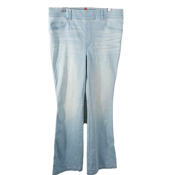 Spanx, Light Wash, High Rise, Flare Leg, Pull On, Sculpting Jean, Size Large - Picture 1 of 16